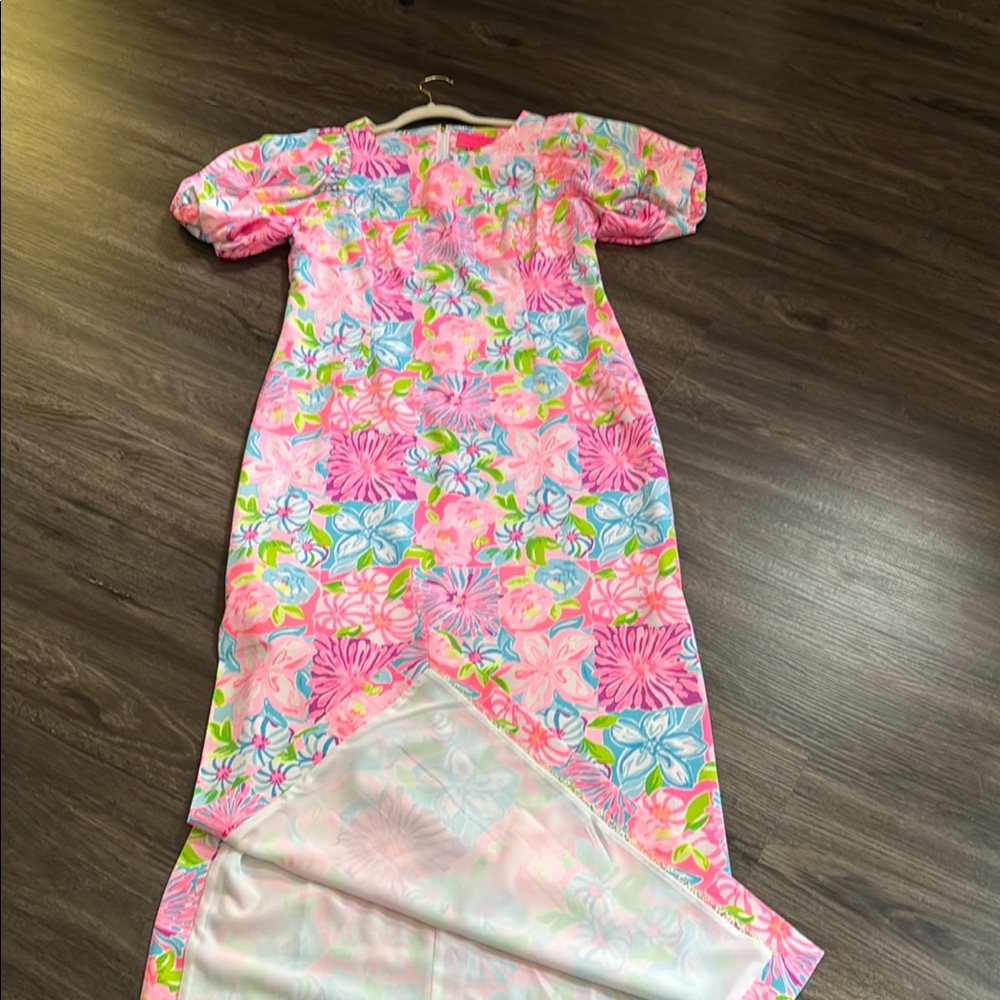 Lilly Pulitzer Vibrant Pink and Blue Maxi Dress maxi dress size 10 price 90.00